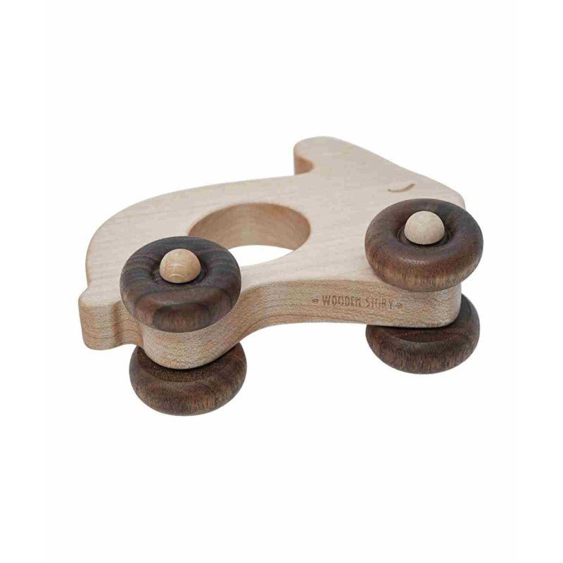 Wooden Rabbit Toy on Wheels – Montessori Eco-Friendly Classic - Tiny Tugz™