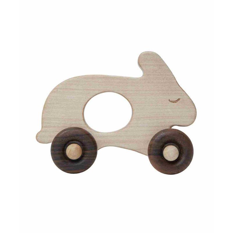 Wooden Rabbit Toy on Wheels – Montessori Eco-Friendly Classic - Tiny Tugz™