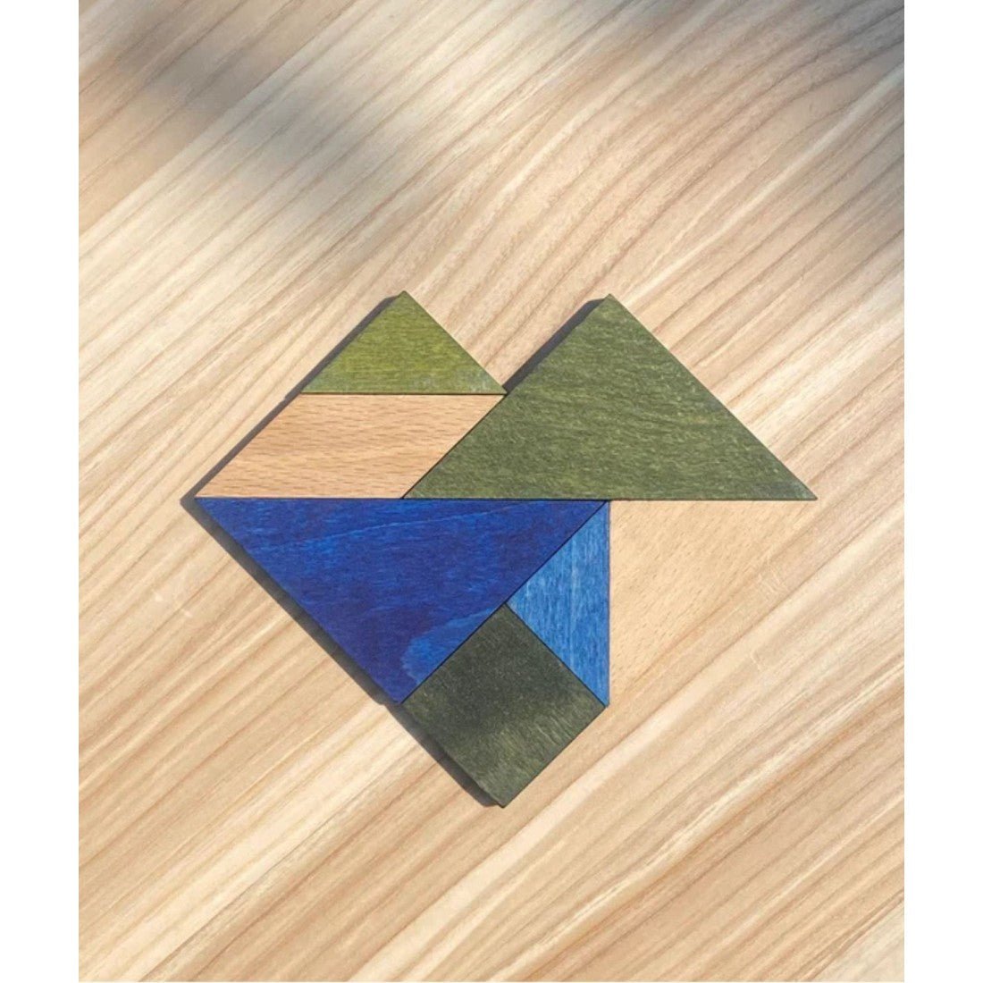 Wooden Tangram Puzzle (Cold Colours) - Tiny Tugz™
