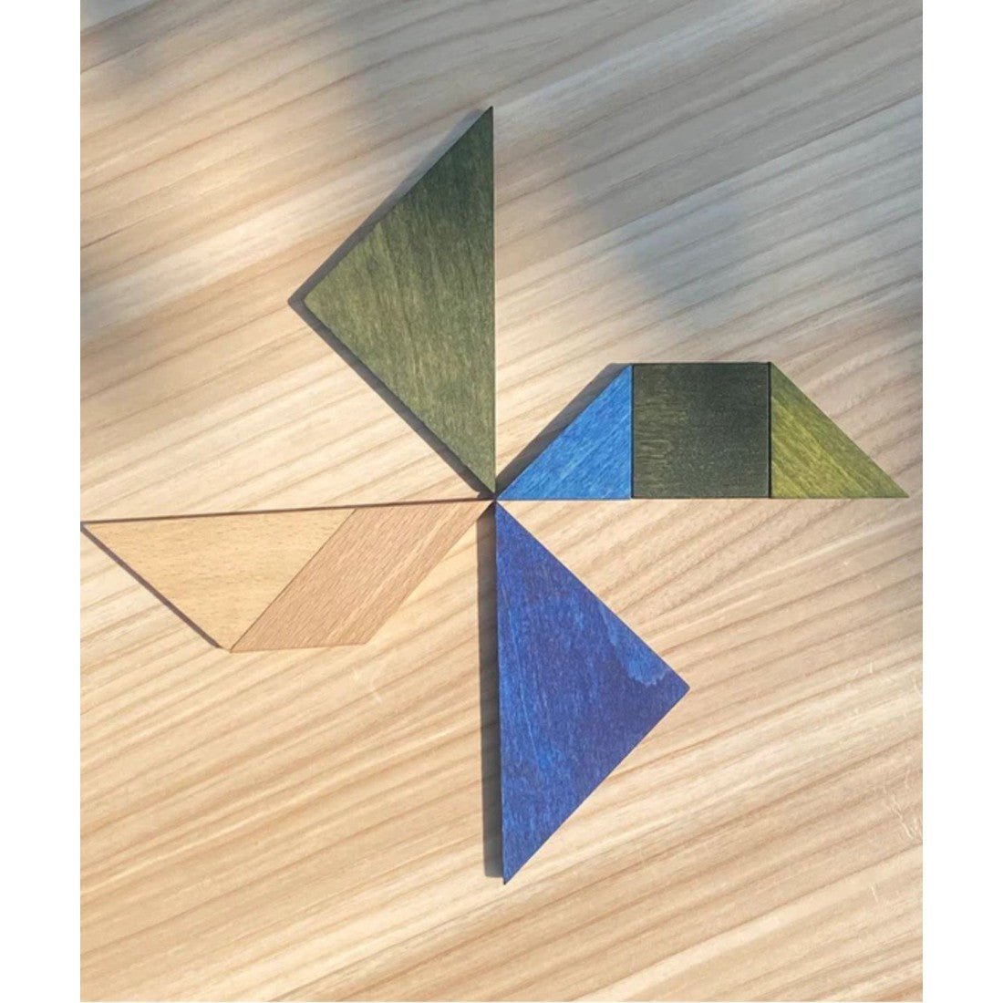Wooden Tangram Puzzle (Cold Colours) - Tiny Tugz™