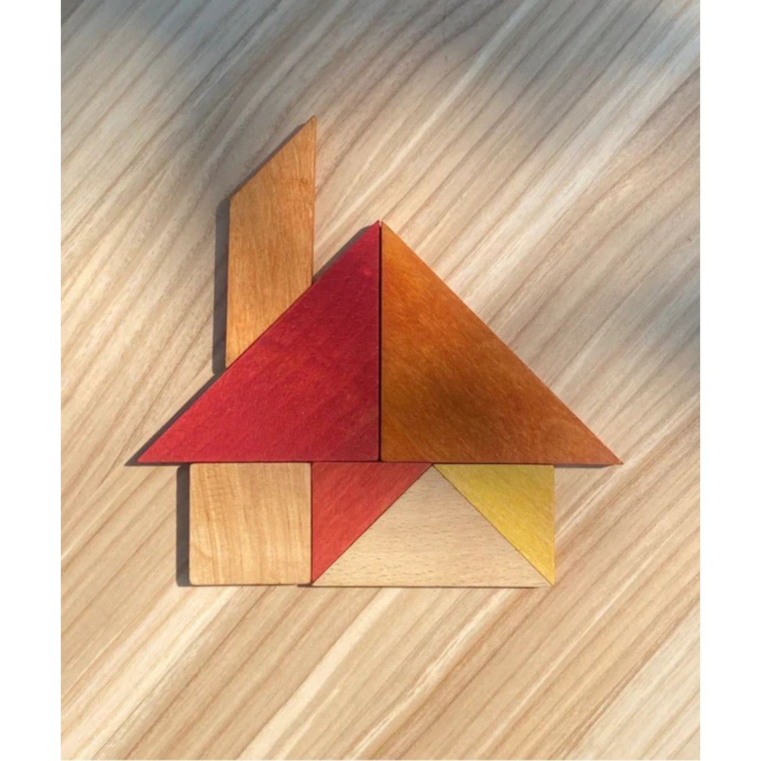Wooden Tangram Puzzle (Warm Colours) - Tiny Tugz™