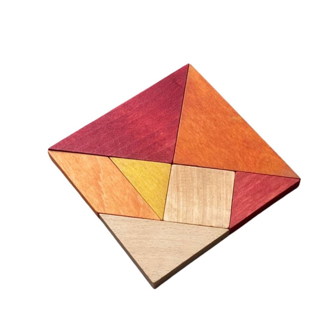 Wooden Tangram Puzzle (Warm Colours) - Tiny Tugz™
