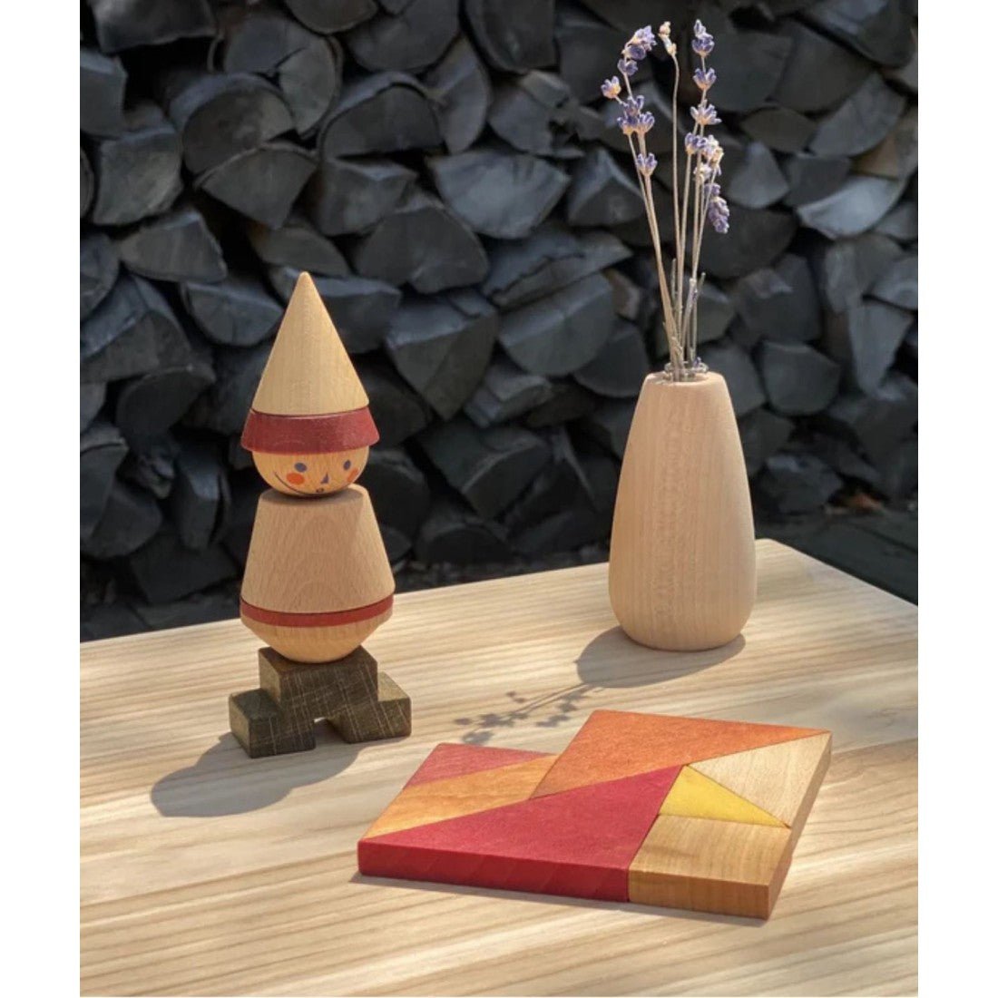 Wooden Tangram Puzzle (Warm Colours) - Tiny Tugz™