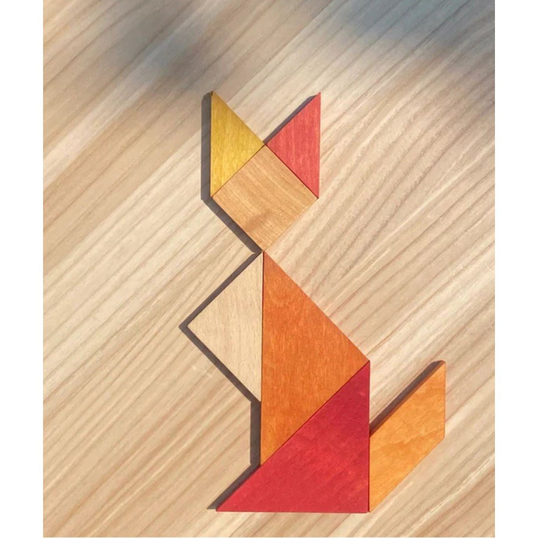 Wooden Tangram Puzzle (Warm Colours) - Tiny Tugz™