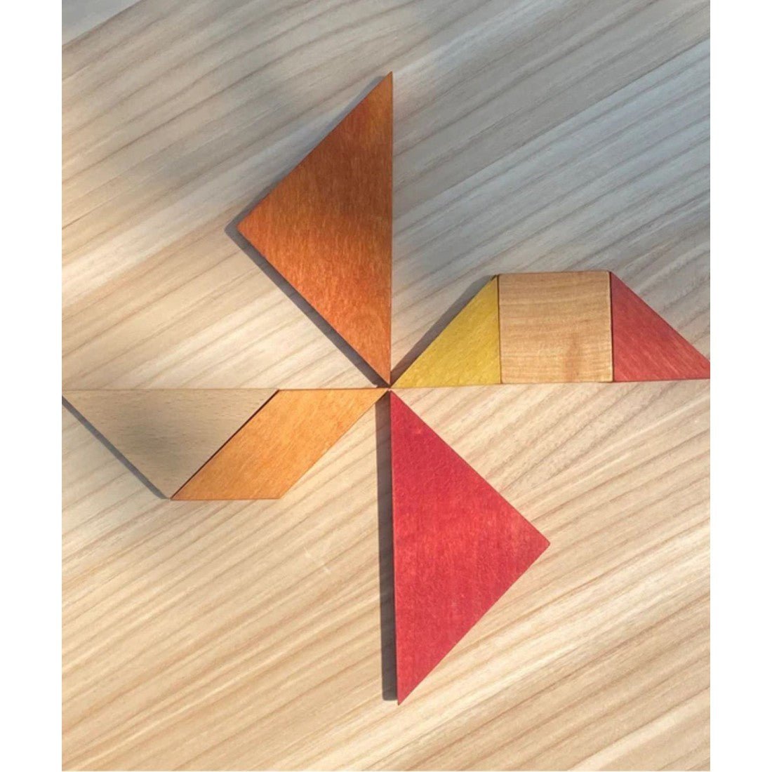 Wooden Tangram Puzzle (Warm Colours) - Tiny Tugz™