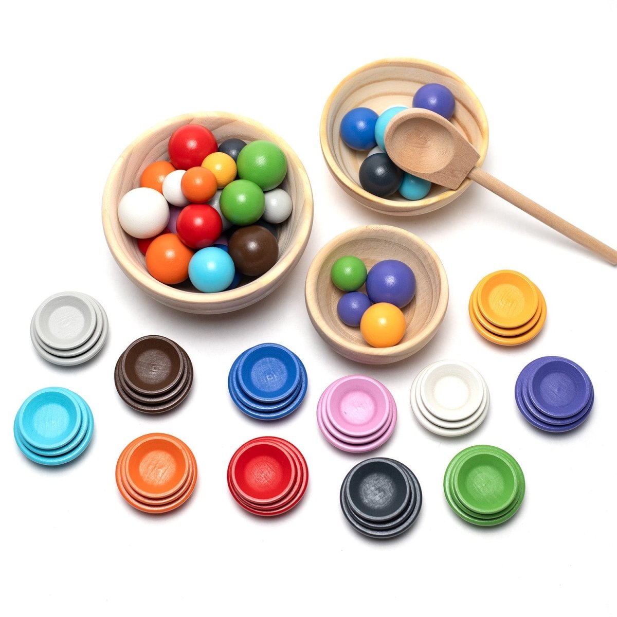 Wooden Toy Bowls and Balls Set - Montessori Open-Ended Toy - Tiny Tugz™