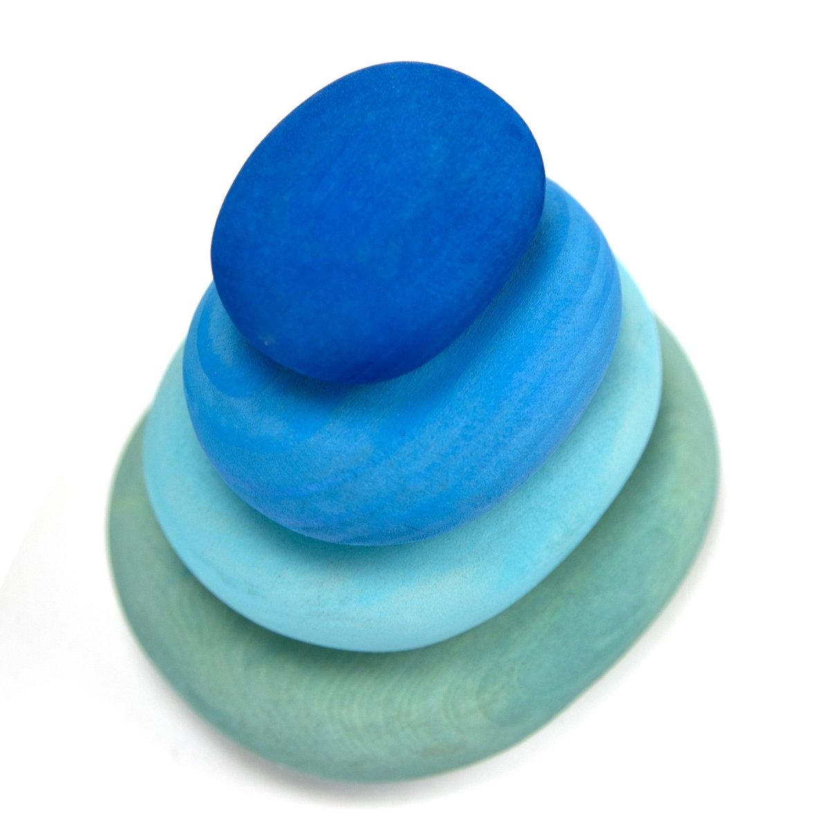 Wooden Toy - Colored Wooden Stacking Stones - 16 Pieces - Tiny Tugz™