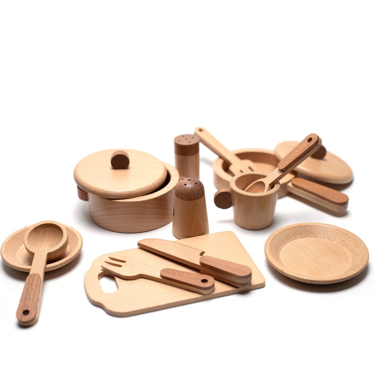 Wooden Toy - Cooking & Dining Set - Montessori Open-Ended Toy - Tiny Tugz™