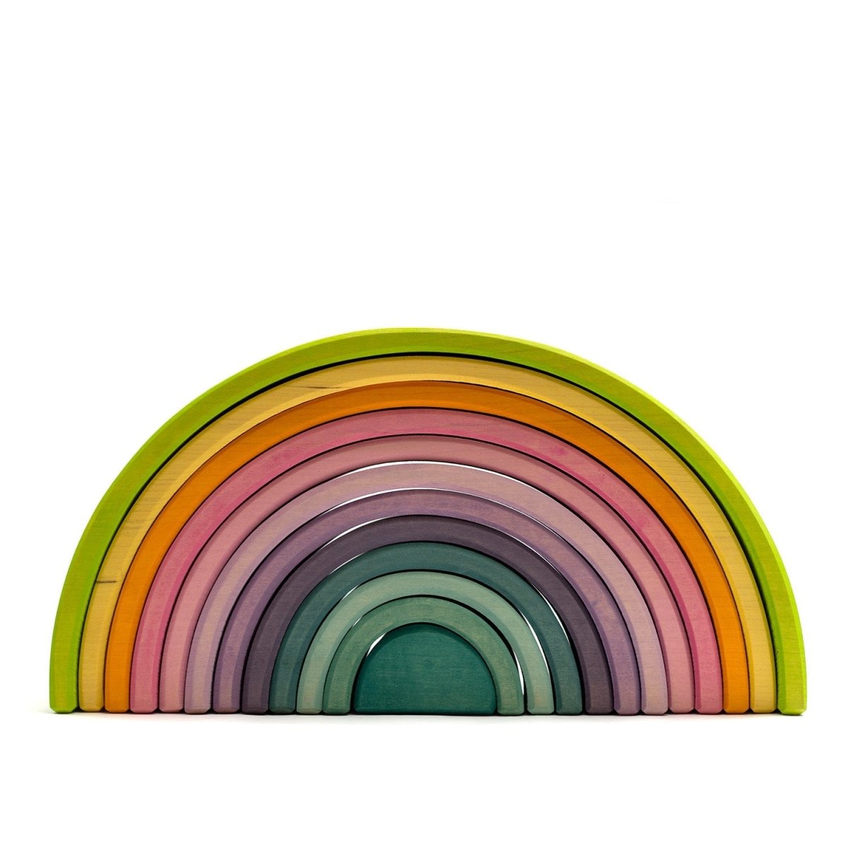 Wooden Toy Stacker - Pastel Rainbow Stacker, Large - Montessori Open-Ended Toy - Tiny Tugz™