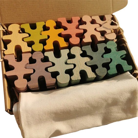 Wooden Toy - Stacking Figures / Acrobats - Montessori Open-Ended Toy - Tiny Tugz™