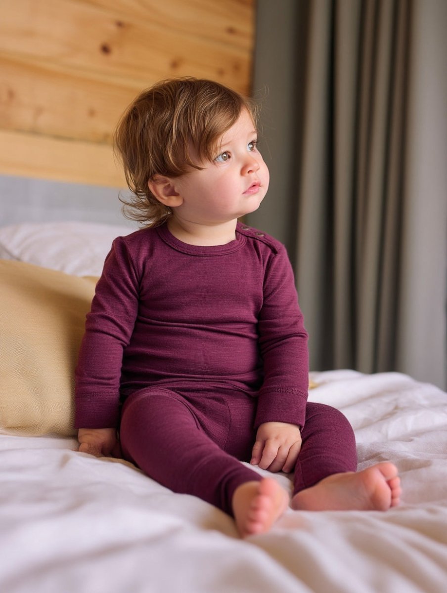 Wool Baby & Children's Sweater - Merino Wool - Fig - Tiny Tugz™