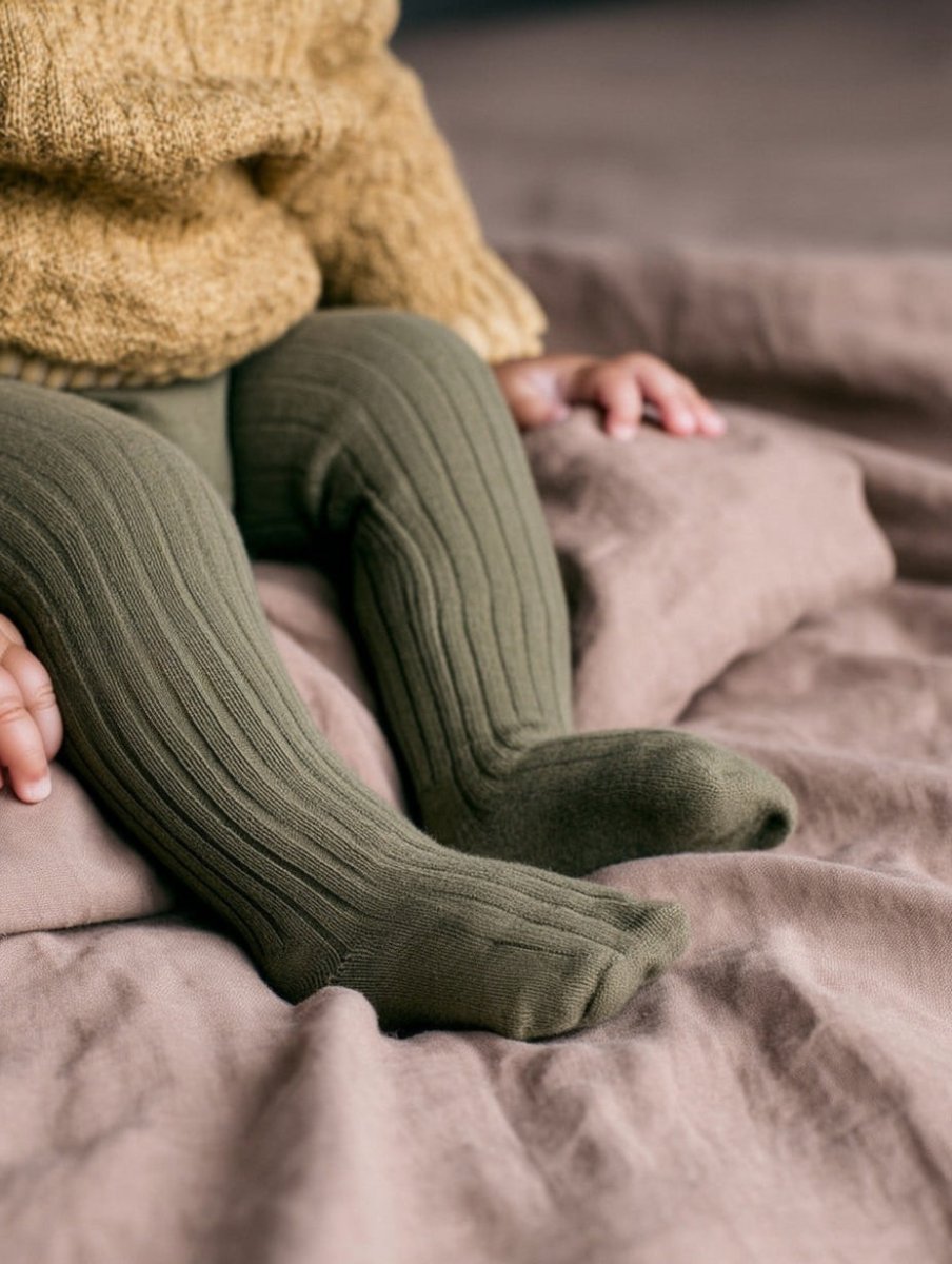 Wool Baby & Children's Tights - Merino Wool - Light Avocado - Tiny Tugz™
