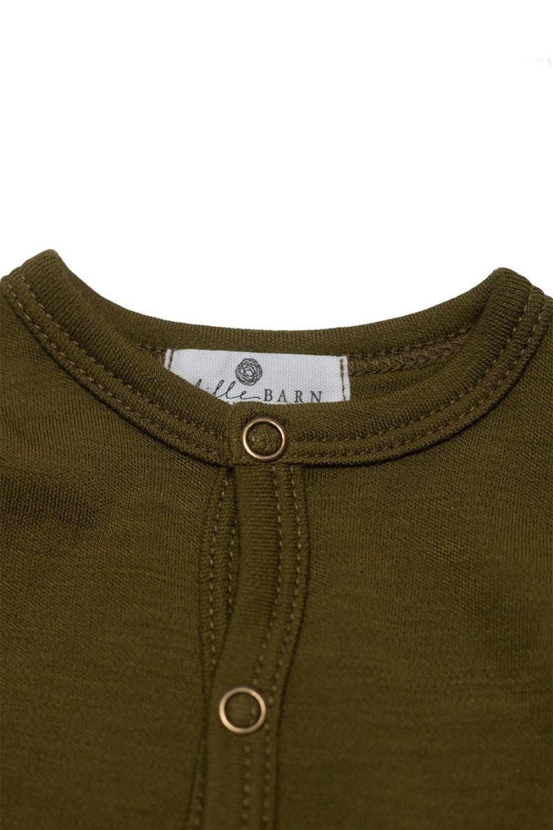 Wool Baby Playsuit - Merino Wool - Fir Green - Tiny Tugz™