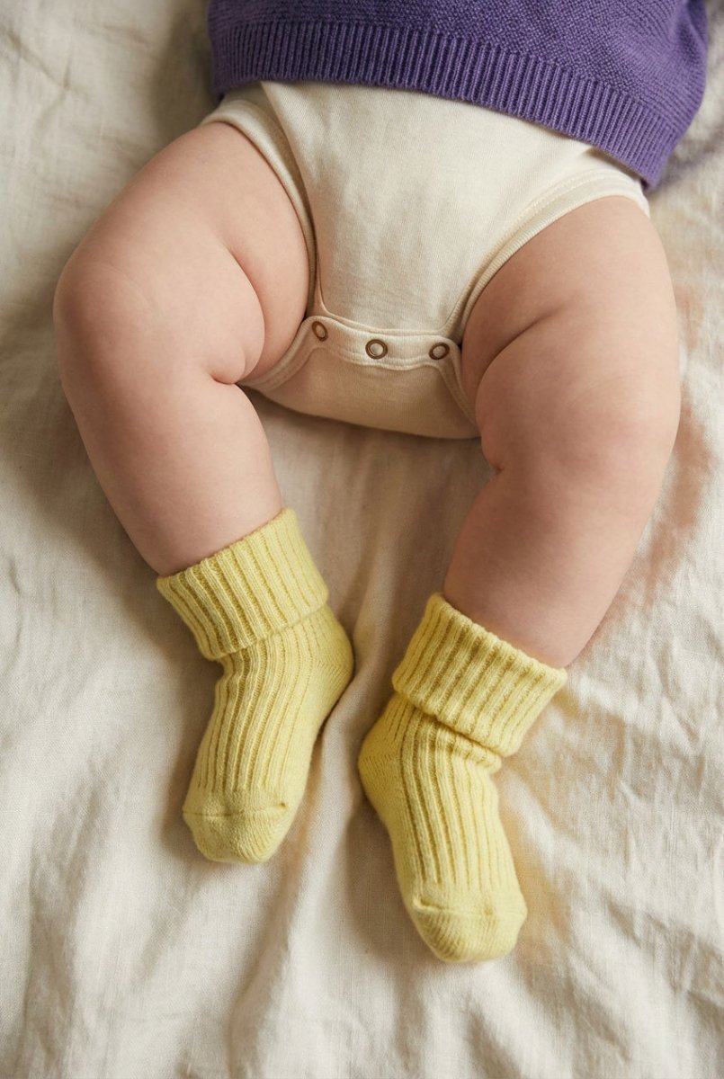 Wool Baby Socks - Lemonade - Tiny Tugz™