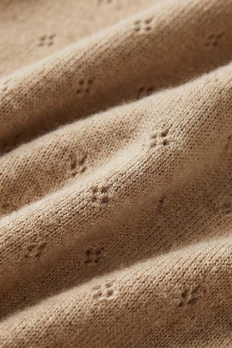 Wool Baby/Children's Blanket / Swaddle Blanket - Pointelle Knit - Merino Wool - Biscotti - Tiny Tugz™