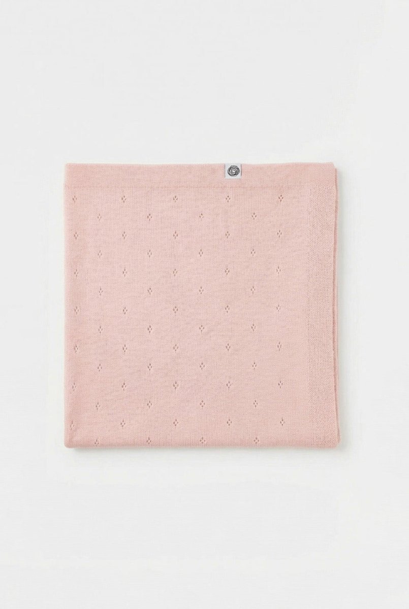 Wool Baby/Children's Blanket / Swaddle Blanket - Pointelle Knit - Merino Wool - Powder Puff - Tiny Tugz™