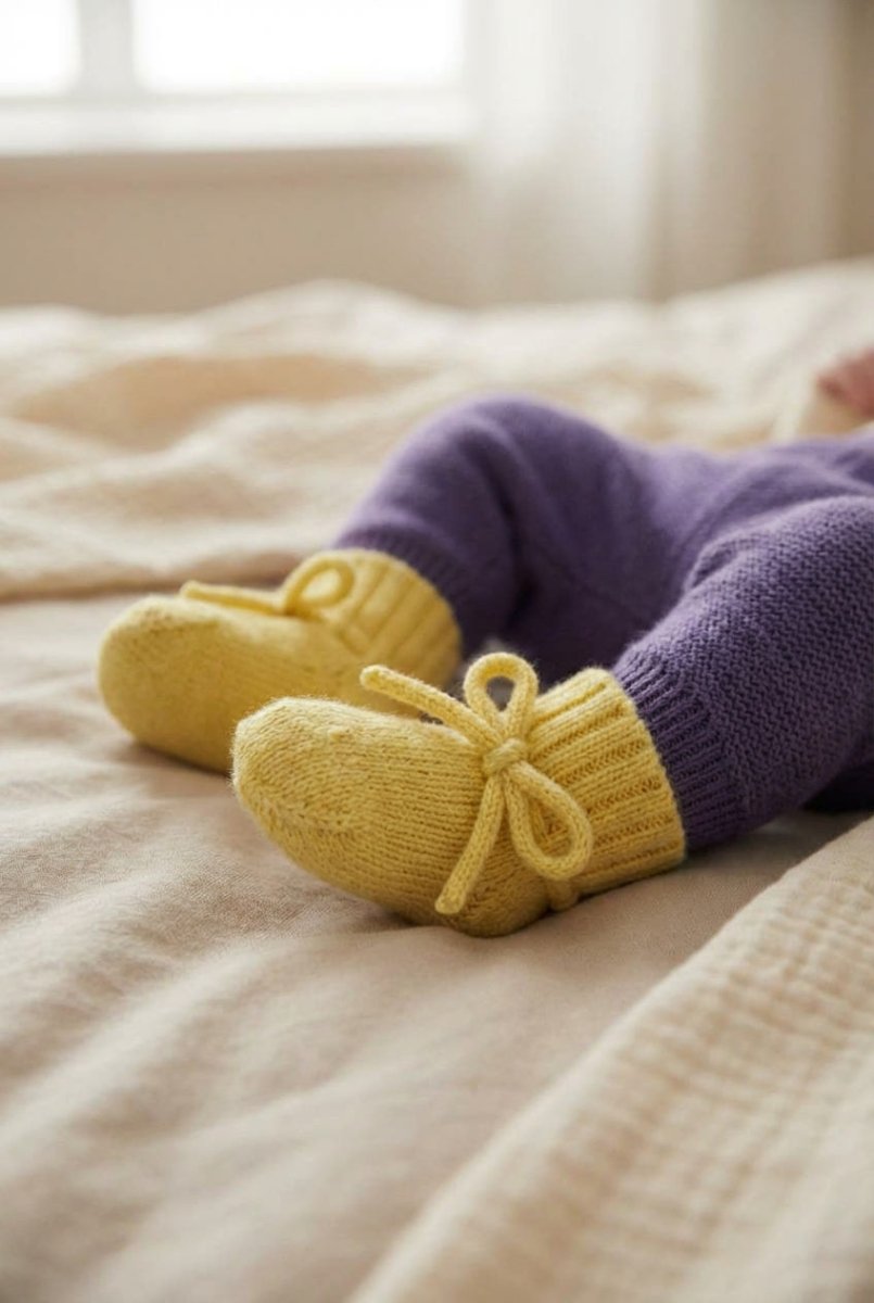 Wool Baby/Newborn Socks - Merino Wool - Lemonade - Tiny Tugz™