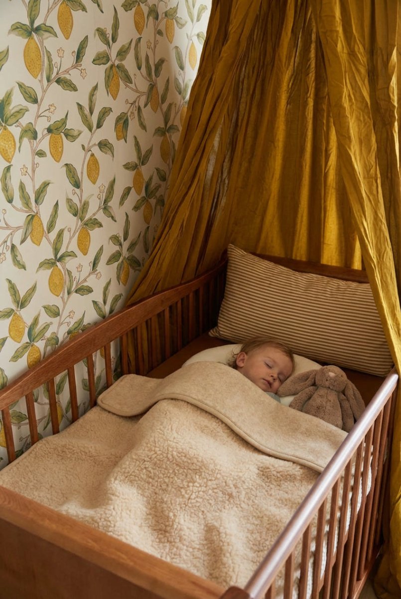 Wool Cot Blanket 93x135cm - Merino Wool - Almond - Tiny Tugz™