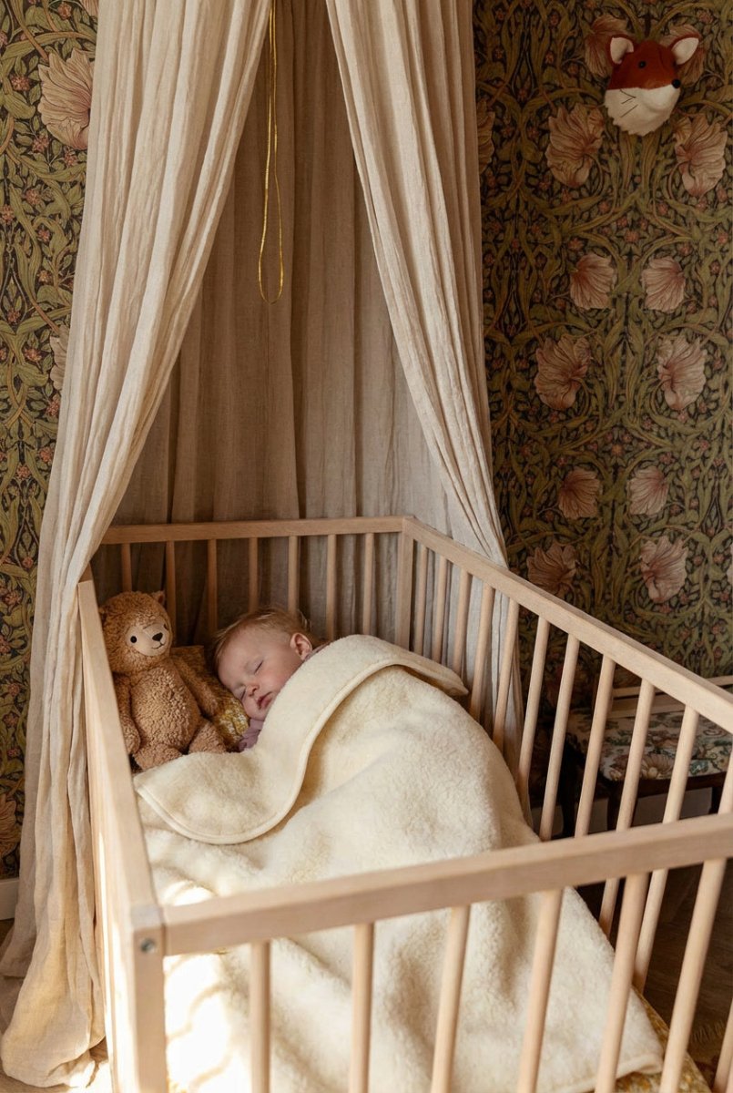 Wool Cot Blanket 93x135cm - Merino Wool - Natural - Tiny Tugz™