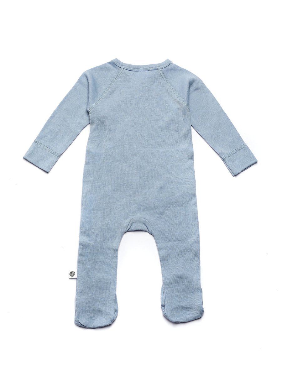 Wool Romper / Crawl Suit - Merino Wool - Blue Fog - Tiny Tugz™