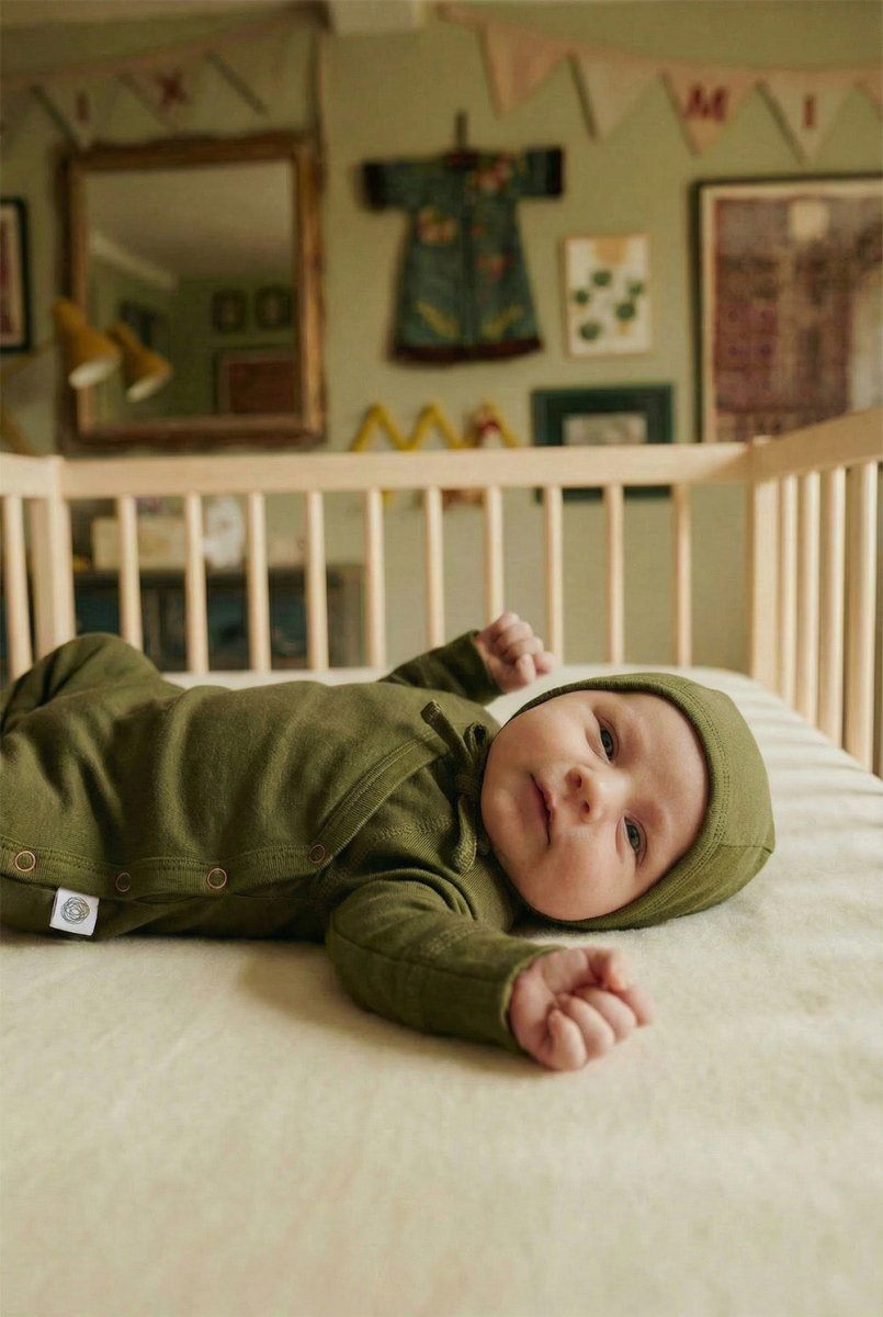 Wool Romper / Crawl Suit - Merino Wool - Fir Green - Tiny Tugz™