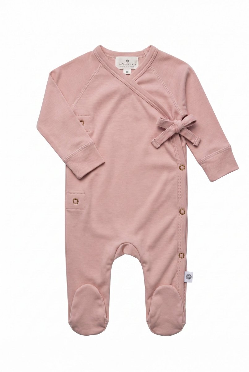 Wool Romper / Crawl Suit - Merino Wool - Misty Rose - Tiny Tugz™