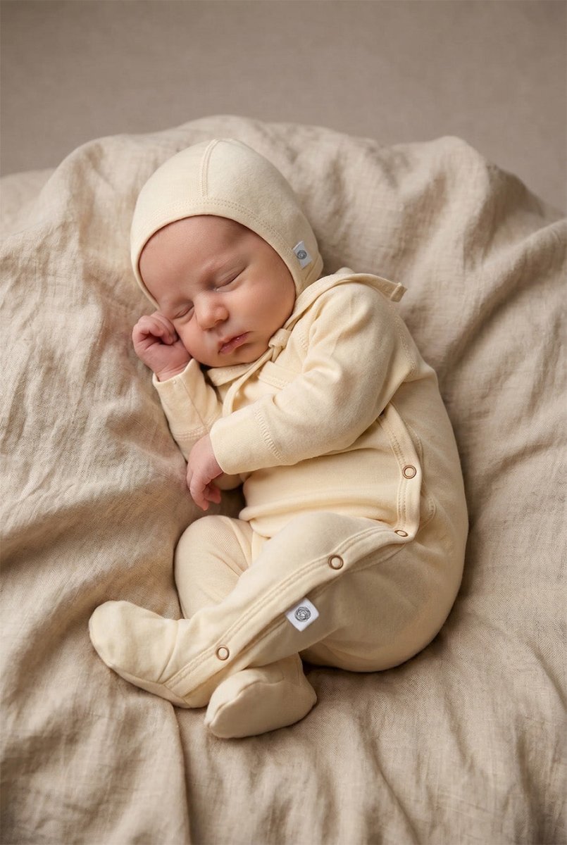 Wool Romper / Crawl Suit - Merino Wool - Natural - Tiny Tugz™