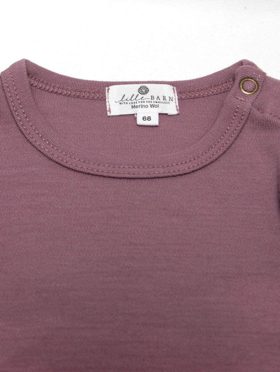Wool Romper, Long Sleeve - Merino Wool - Grape Shake - Tiny Tugz™