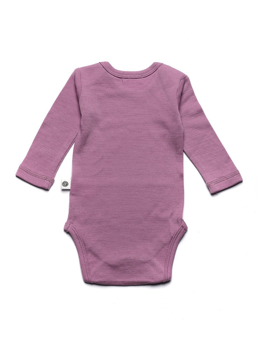 Wool Romper, Long Sleeve - Merino Wool - Lavender Mist - Tiny Tugz™