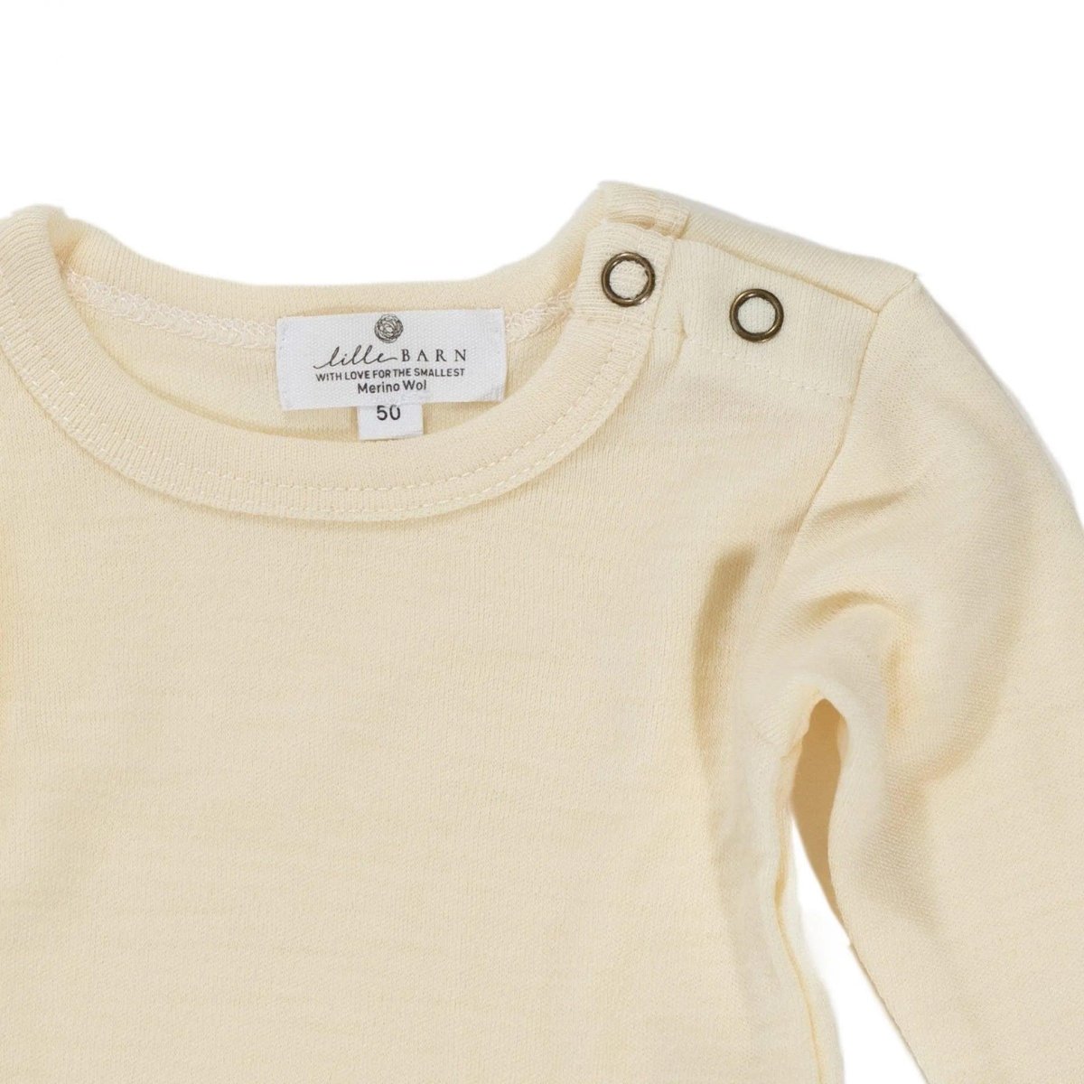 Wool Romper, Long Sleeve - Merino Wool - Natural - Tiny Tugz™