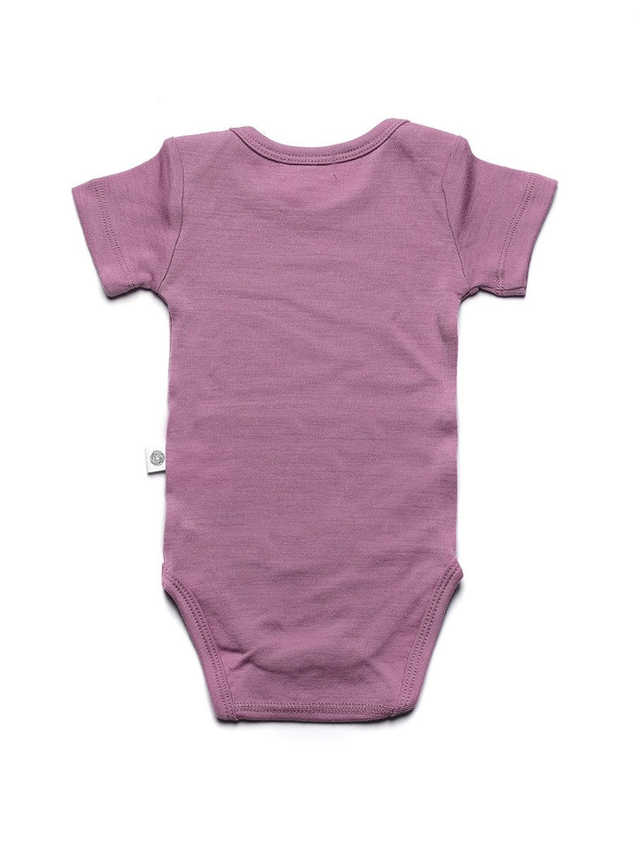 Wool Romper, Short Sleeve - Merino Wool - Lavender Mist - Tiny Tugz™
