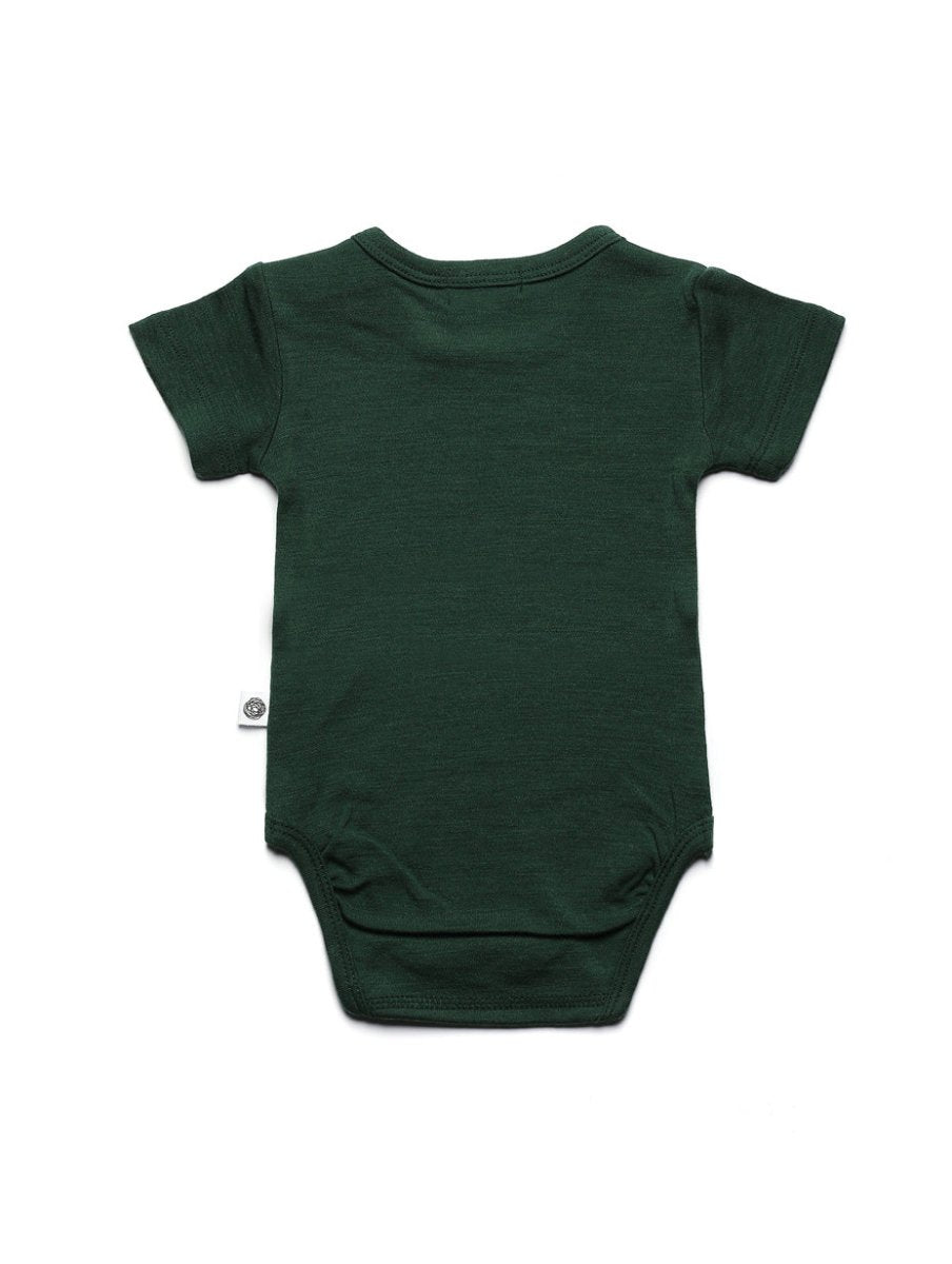 Wool Romper, Short Sleeve - Merino Wool - Mountain View - Tiny Tugz™