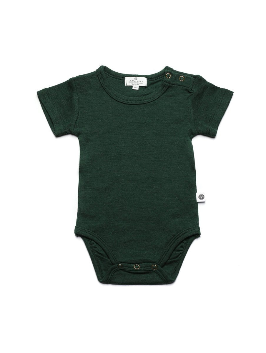 Wool Romper, Short Sleeve - Merino Wool - Mountain View - Tiny Tugz™