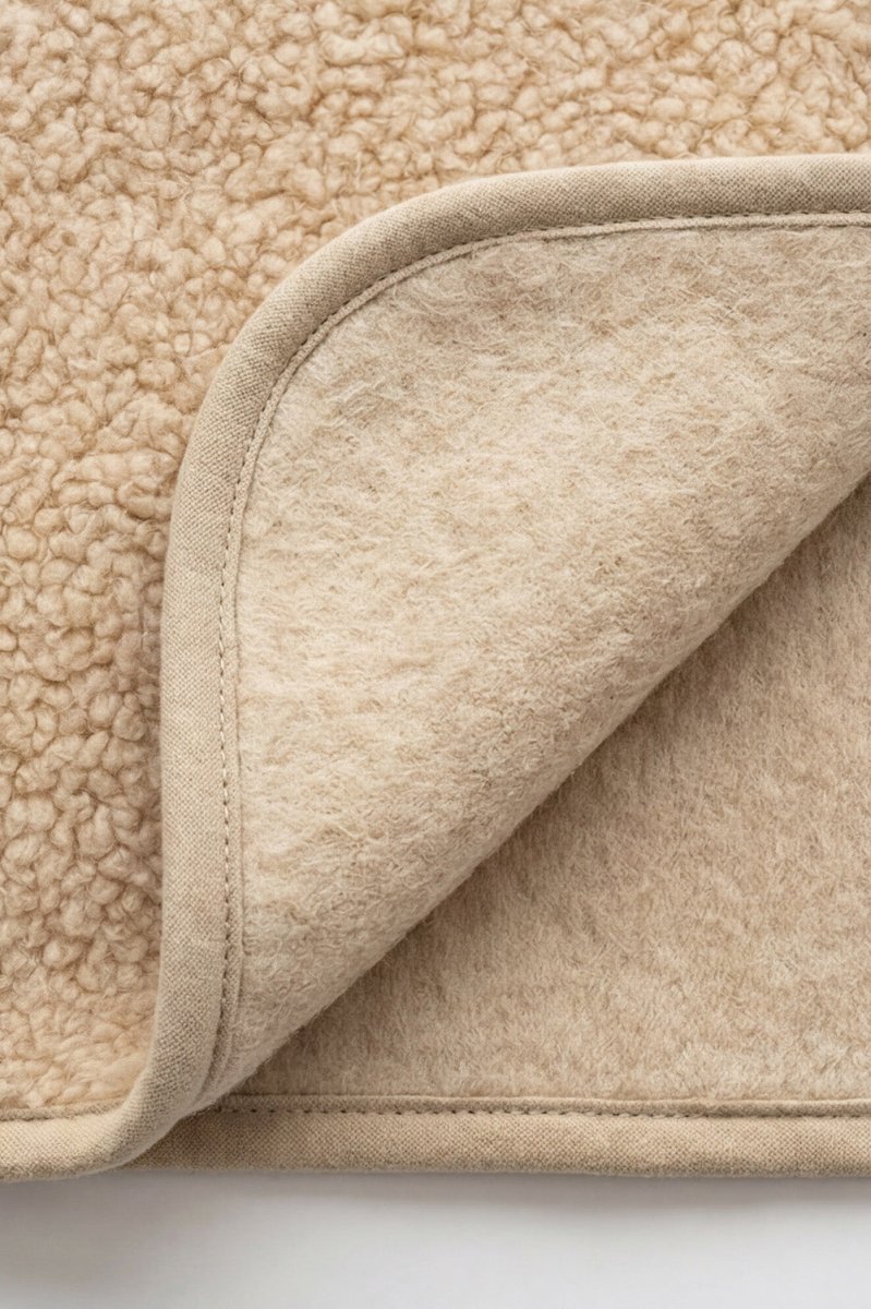 Wool Toddler Bed Blanket 120x150cm - Merino Wool - Almond - Tiny Tugz™
