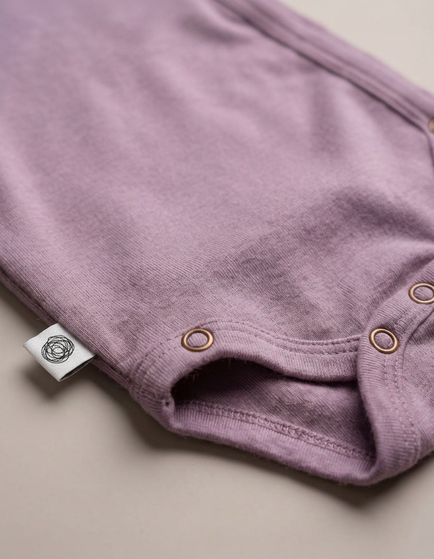 Wool Wrap Romper, Long Sleeve - Merino Wool - Lavender Mist - Tiny Tugz™
