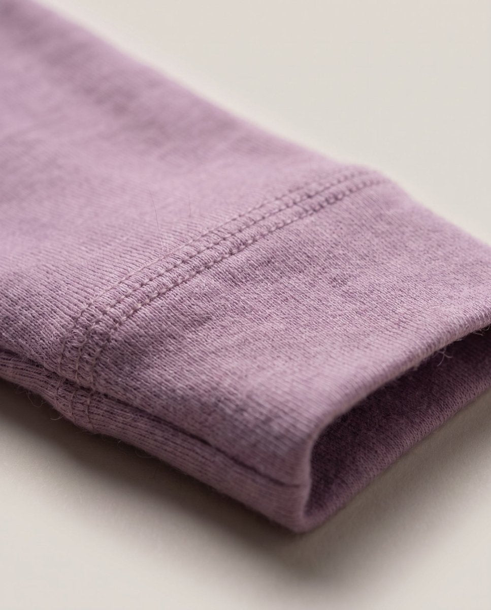 Wool Wrap Romper, Long Sleeve - Merino Wool - Lavender Mist - Tiny Tugz™