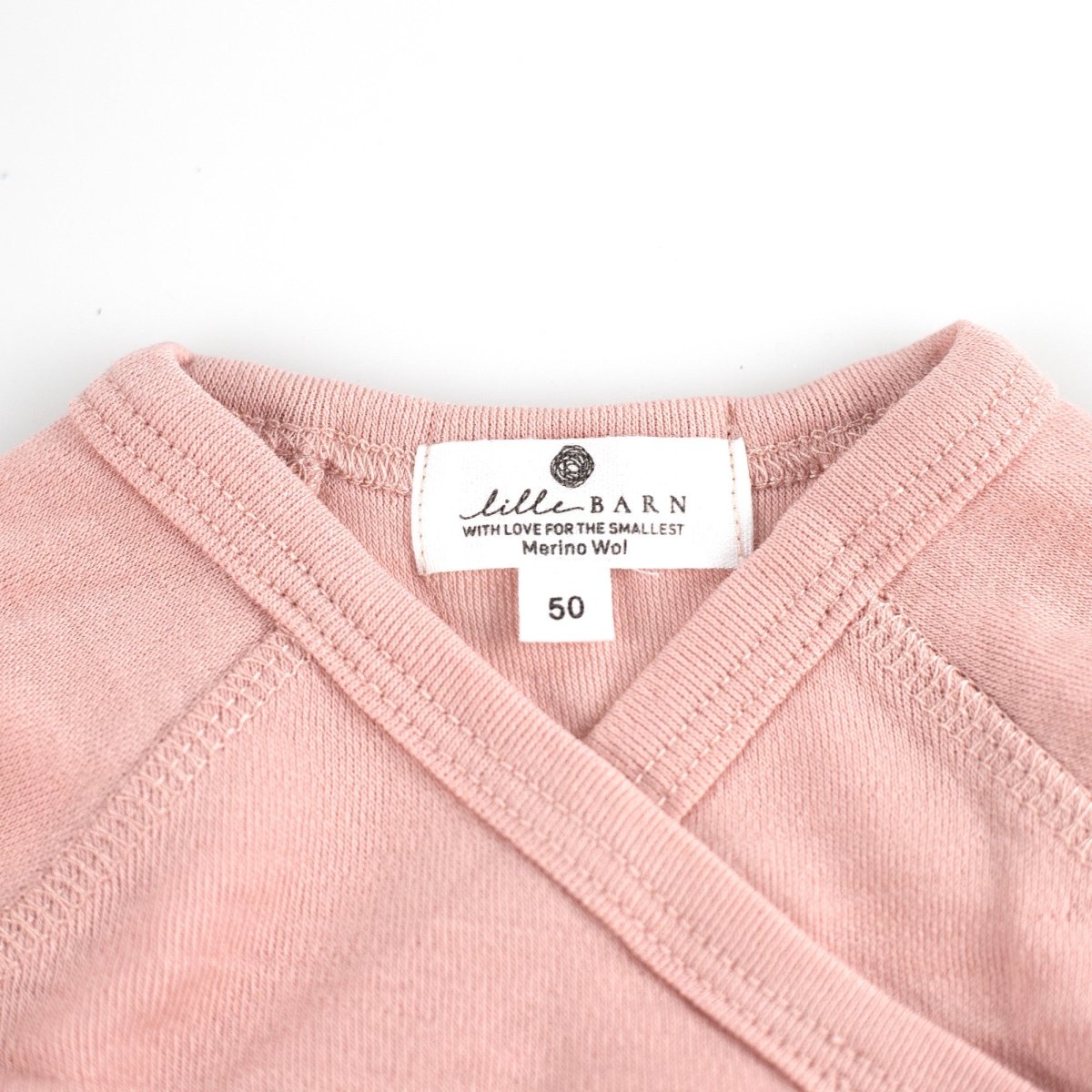 Wool Wrap Romper, Long Sleeve - Merino Wool - Misty Rose - Tiny Tugz™