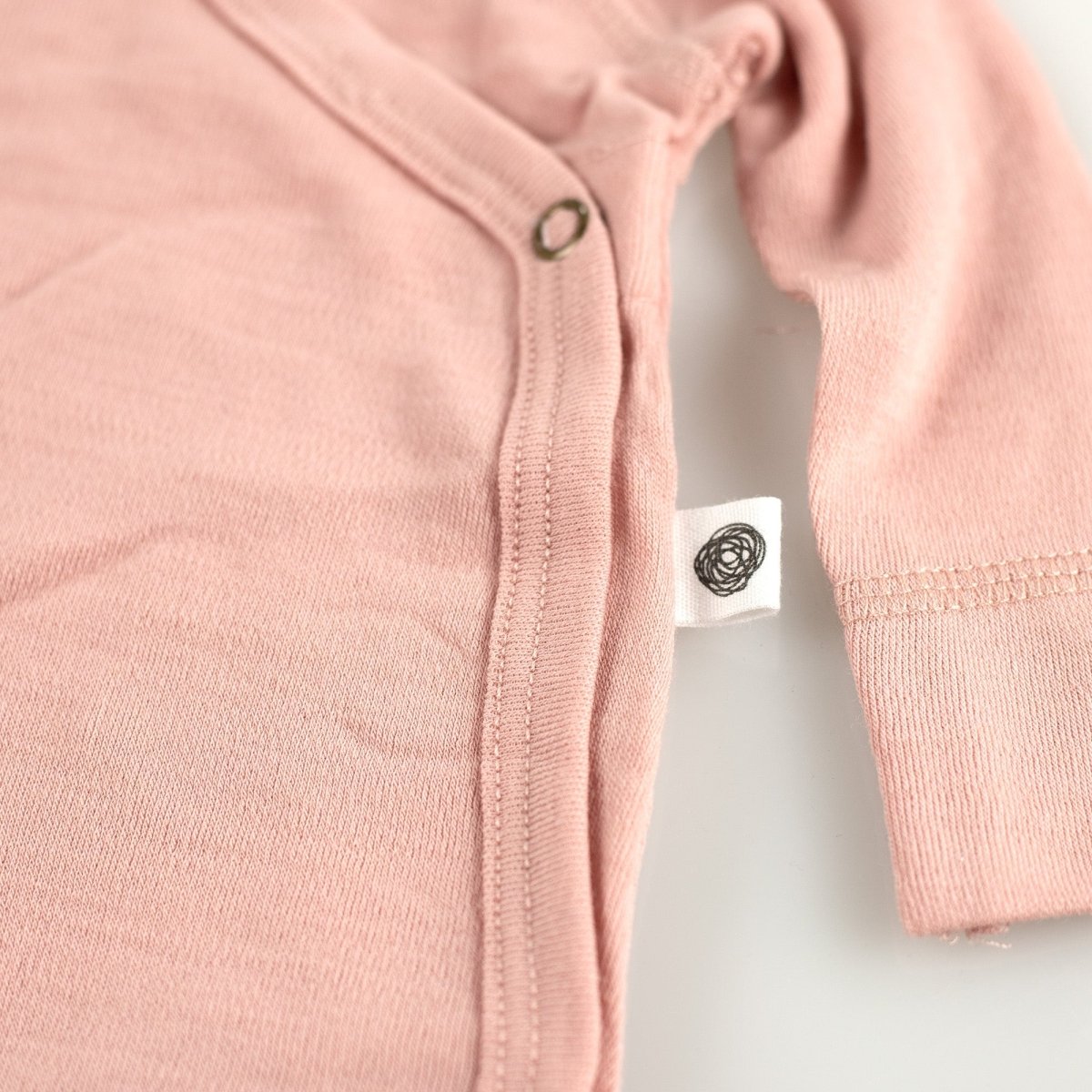 Wool Wrap Romper, Long Sleeve - Merino Wool - Misty Rose - Tiny Tugz™