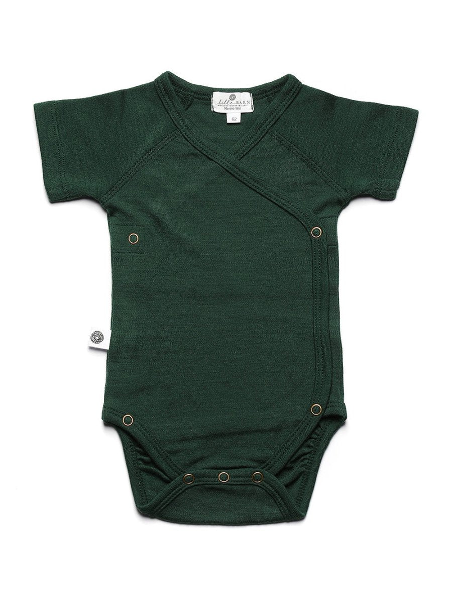 Wool Wrap Romper, Short Sleeve - Merino Wool - Mountain View - Tiny Tugz™