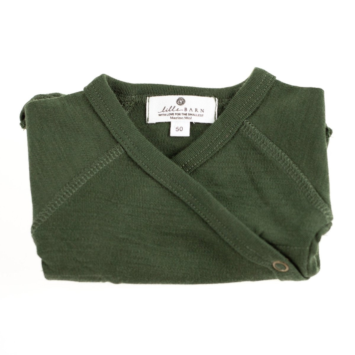 Wool Wrap Romper, Short Sleeve - Merino Wool - Rifle Green - Tiny Tugz™