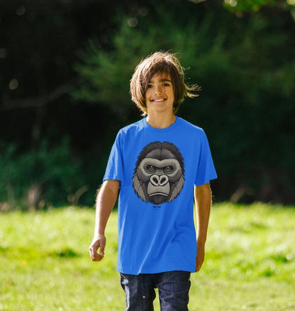 Organic Cotton Kids’ T-Shirt – Embroidery Gorilla Design