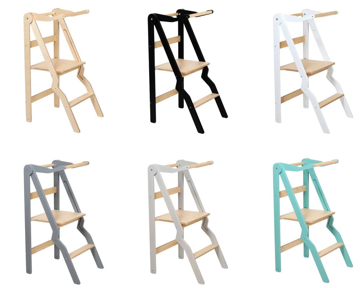 ZigZag™ Foldable Montessori Kitchen Tower for Toddlers (18M–6Y) - Tiny Tugz™