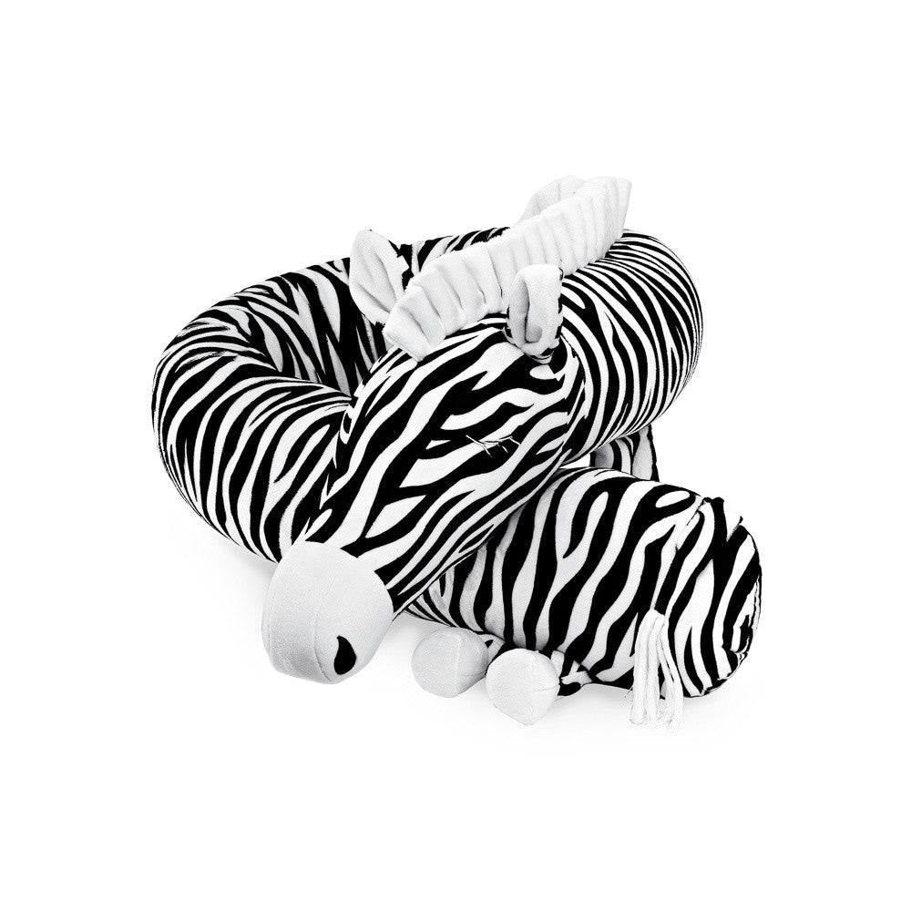 Zula Zebra Cuddle Pillow & Bed Wall Bumper - Minky, 200 cm (Black and White Stripes) - Tiny Tugz™